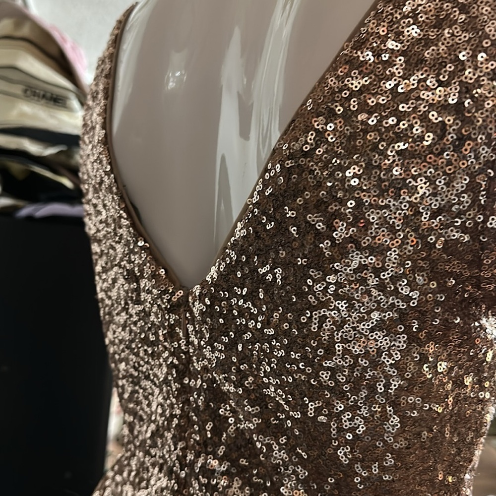 Sequin Peplum Top - Rose Gold - Picture 4 of 4